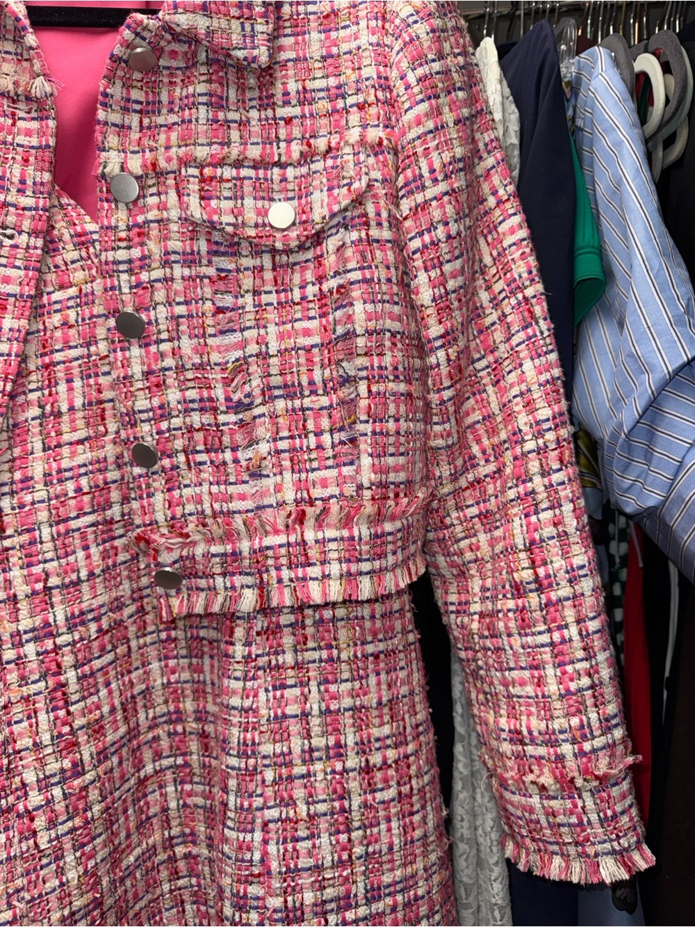 House of Harlow 1960 Pink Tweed Jacket & Dress Set - Picture 9 of 12